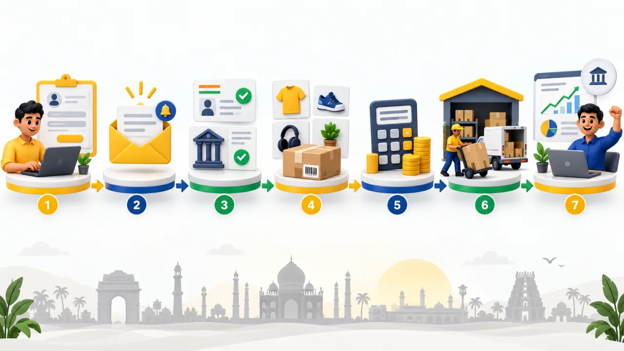 A marketplace seller journey connects interest, invitation, verification, catalogue, pricing, fulfilment and payment analytics.