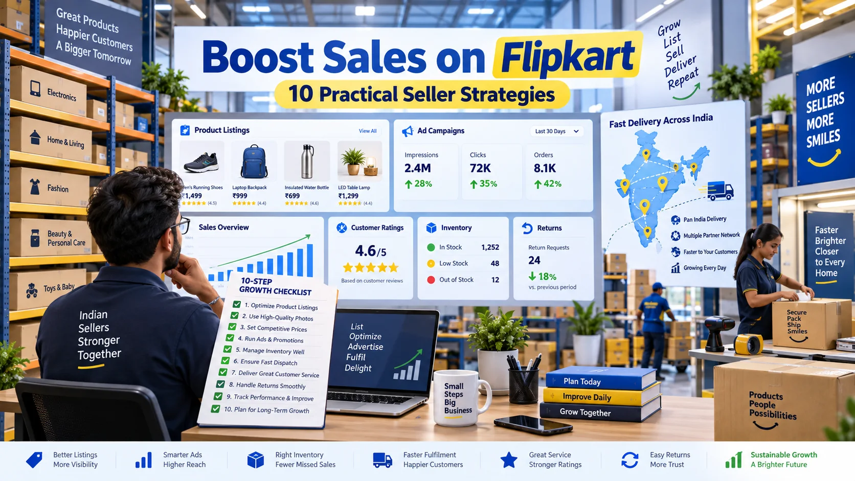 Flipkart पर Sales कैसे बढ़ाएं? Sellers के लिए 10 Practical Strategies