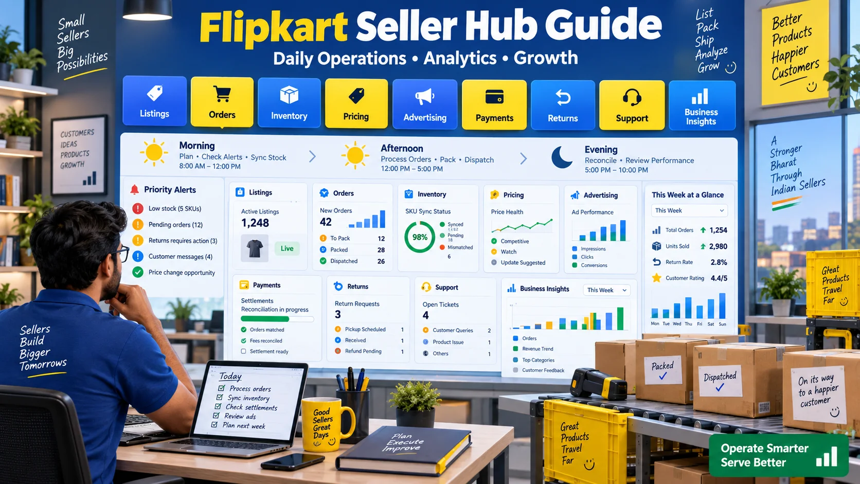 Flipkart Seller Hub Guide: Listings, Orders, Inventory और Analytics कैसे Manage करें?