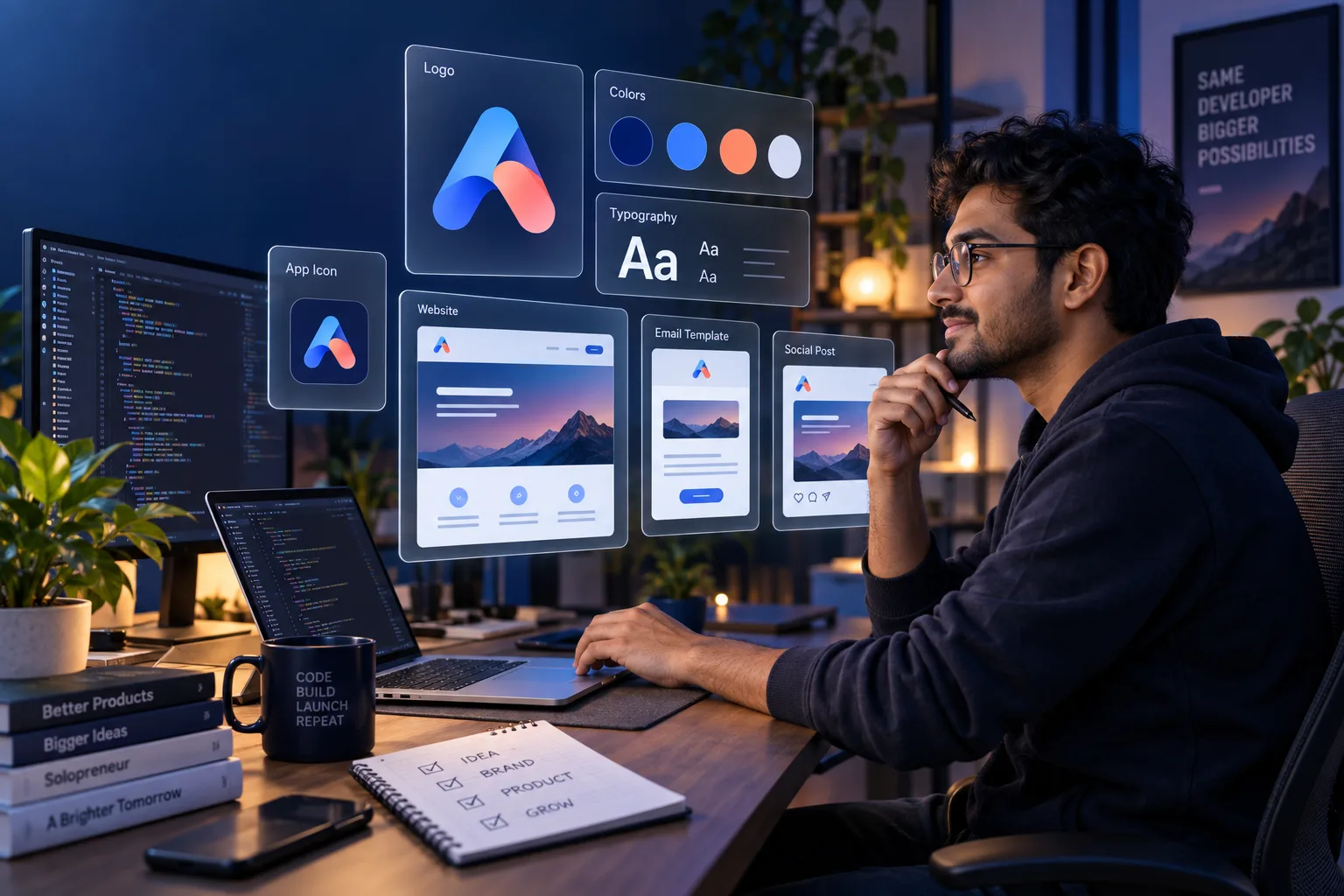 Designer के बिना Developer अपना Brand कैसे बनाए? Complete Practical Guide 2026