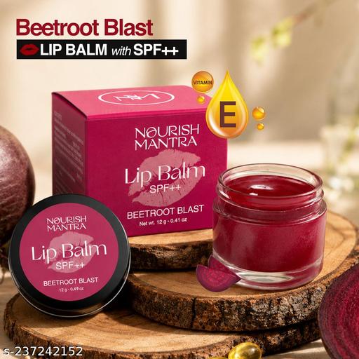 Beetroot Blast Lip Balm with SPF/ Formulated with Beetroot Extracts, Olive Oil, Shea Butter, Vitamin E and Avocado Oil/ Best for both women and men/ 12gms