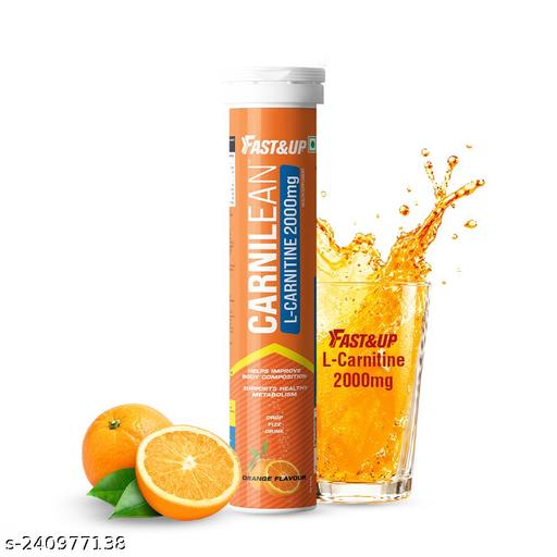 Fast&Up L-Carnitine Lean Body | Fat Burner & Weight Loss Tablets | Helps Convert Fat into Energy | 2000mg L-Carnitine from Switzerland | Fat Cutter for Slimmer Body | Orange Flavour | Pack of 20 Tablets