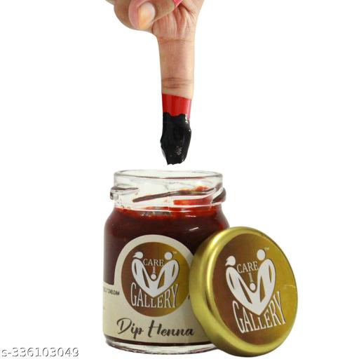 CareOne Gallery Dip Henna Instant Red Colour Mehendi Paste | For Finger Tips With 3 Types Henna Tattoo Stickers