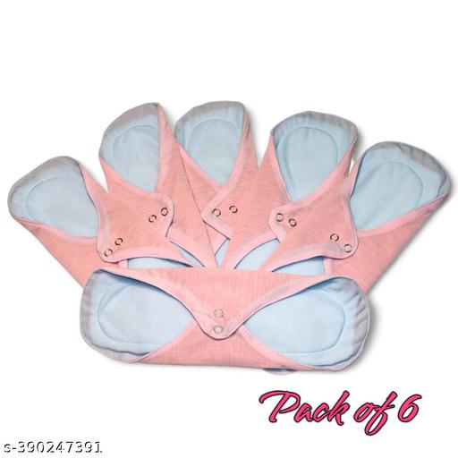 RYSTAL (Pack of 6)Reusable Cloth Period Pads for Heavy Flow Leakproof Overnight Protects, Eco-friendly Cotton sanitary pads ,Washable Cloth Panty Liners Period Pads with Wings for Women,,