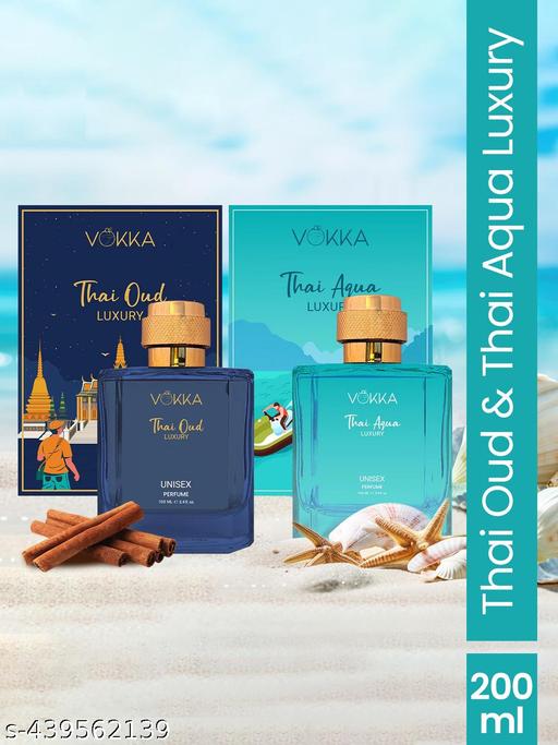 VOKKA Thai Oud & Thai Aqua 100 ml (Pack of 2) Luxury Long Lasting Perfume