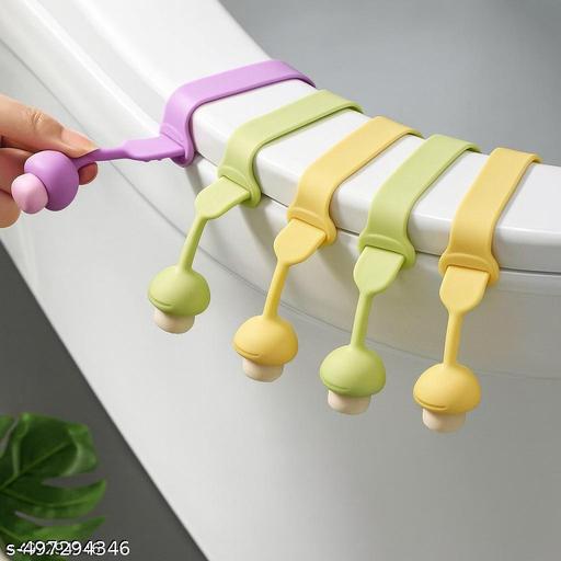 5-Pack Flexible Toilet Seat Lifter Handles – Hygienic, Self-Adhesive Lid Lifter for Kids & Adults, Touch-Free Toilet Cover Handle, Foldable Bathroom Accessory