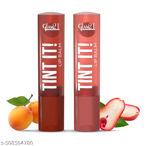 Glam21 Tint it! Lip Balm | Everyday Hydration & Moisturized Lips with Vitamin-E, Shea Butter, Avocado Oil, SPF15 |Lip Care For Dry & Chapped Lip - Rose Apple & Apricot | 3.5gm Each | Combo Pack Of 2