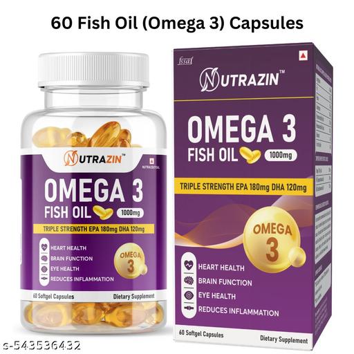 Omega 3 Capsules 1000mg Capsules for Heart Brain Joint Health with EPA DHA High Strength Softgels for Men and Women
