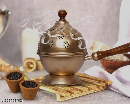 Hexale New Metal Incense Burner Loban Dani Dhoop Dani Loban Dani Aarti Metal Loban Dhoop Dani/Dhoop Dani Burner Loban Burner with Handle, Dhoop Dhuni Burner Sambrani Dhoop for Home Office Temple Puja Incense Burner,, Resin & Home Office Temple Prayer…