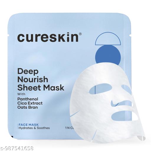Deep Nourishh Hydrating Sheet Face Mask with Panthenol, Cica & Oat Bran | Intense Moisture, Soothing & Glow Boosting | For Dry & Sensitive Skin | Pack of 1