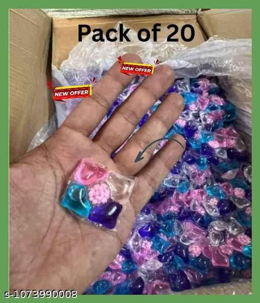 PACK OF 20 5-in-1 Dissolvable Magic Laundry Pods for 10 Washes | Tough Stain Fighter for Top & Front Load Machines | Floral | Eco-Friendly
